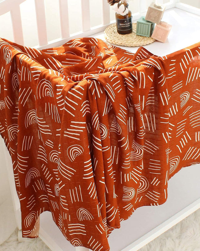 2 Pack Baby Swaddle Blankets - Soft Muslin Swaddle Blankets - Earthy Color Collection, Lightweight, Breathable, Large 47 X 47 Inches Receiving Blankets