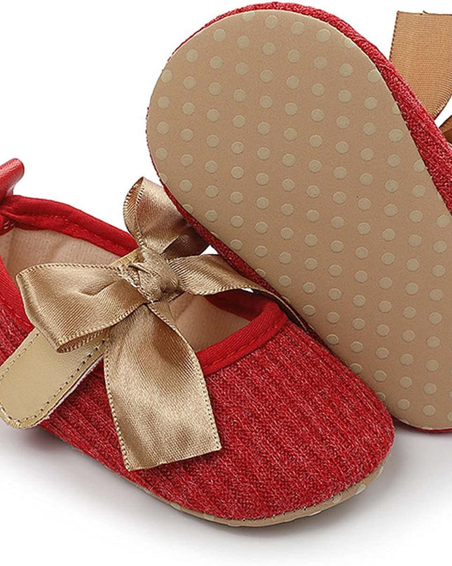 Baby Girls Princess Bowknot Soft Sole Cloth Crib Shoes Sneaker