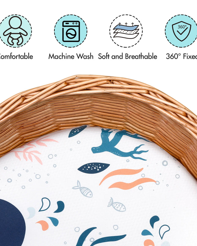 Crib Sheets for Boys Girls, Organic Fitted Elastic Toddler Bed Crib Mattress Sheets for Infant Unisex 52"X 28" X 9", Blue Ocean