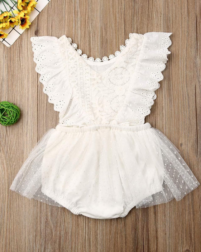 Baby Girl Lace Romper Bodysuit Outfits for Birthday,Photoshoot,Photography,Cake Smash,Gift