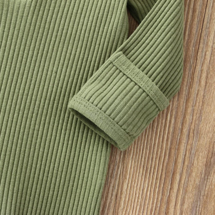 Newborn Baby Boy Girl Romper Clothes Infant Solid Ribbed Onesie Bodysuit Jumpsuit Outfits