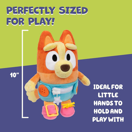 Bluey Dress & Play Baby Bingo Plush Interactive Learning Stuffed Animal New Toy