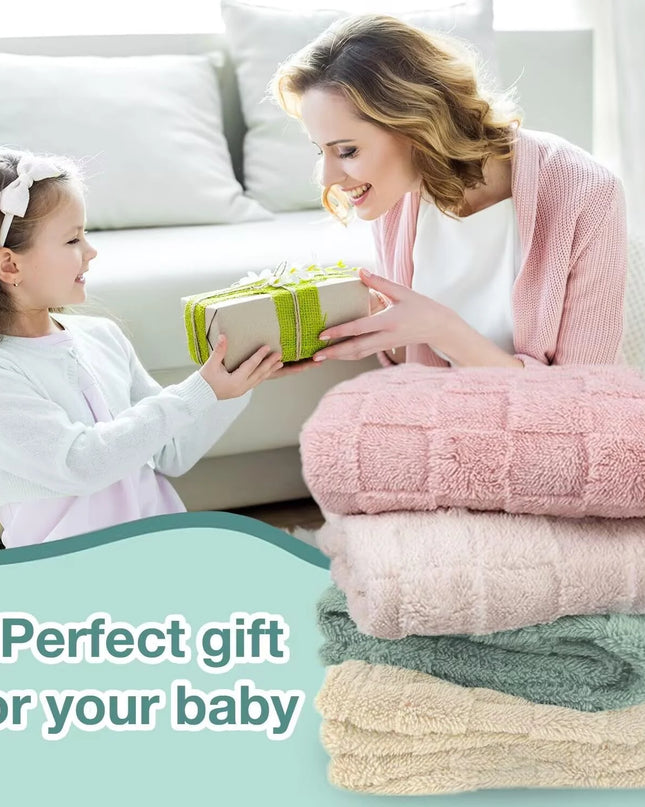 Baby Blanket for Girls 3D Checkerboard Grid Ultra- Soft Fluffy Toddler Blanket for Kids Warm Cozy Chessboard Chocolate Design Infant Blanket 30 X 40 Inches,Pink