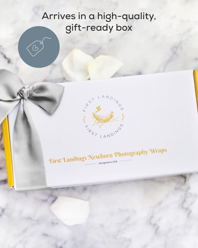 Newborn Photography Wraps - Gender Neutral Baby Essentials - Soft Knit Receiving Blankets - Newborn Photo Props - Neutral, 16" X 64" (3-Pack)