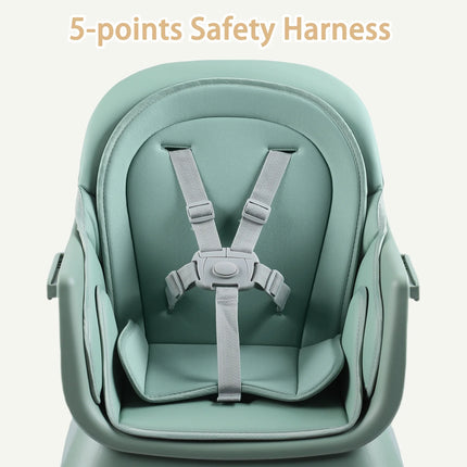 8 in 1 Baby High Chair, Toddler Dining Booster Seat for Eating, Green