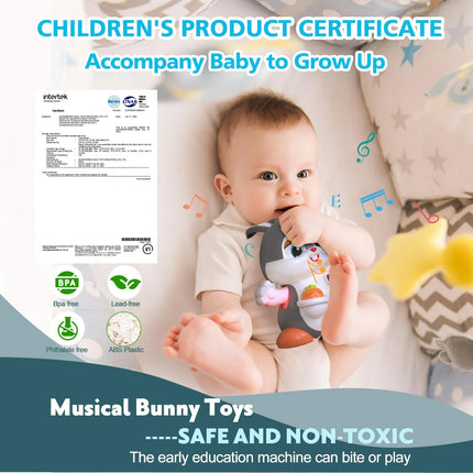 Baby Toys 6 to 12 Months Infant Tummy Time Toys Musical Bunny Crawling Toys for Babies 3 4 5 6 7 8 9 10 11 12 Months Early Learning Educational Toy with Light & Sound 1St Birthday Gifts