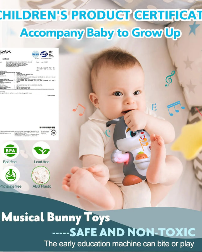 Baby Toys 6 to 12 Months Infant Tummy Time Toys Musical Bunny Crawling Toys for Babies 3 4 5 6 7 8 9 10 11 12 Months Early Learning Educational Toy with Light & Sound 1St Birthday Gifts