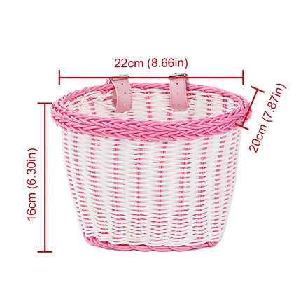 Vintage Rattan Bicycle Baskets Wood Bicycle Balance Baskets Bike Scooter Panniers Kids Bike Cart Plastic Handbag