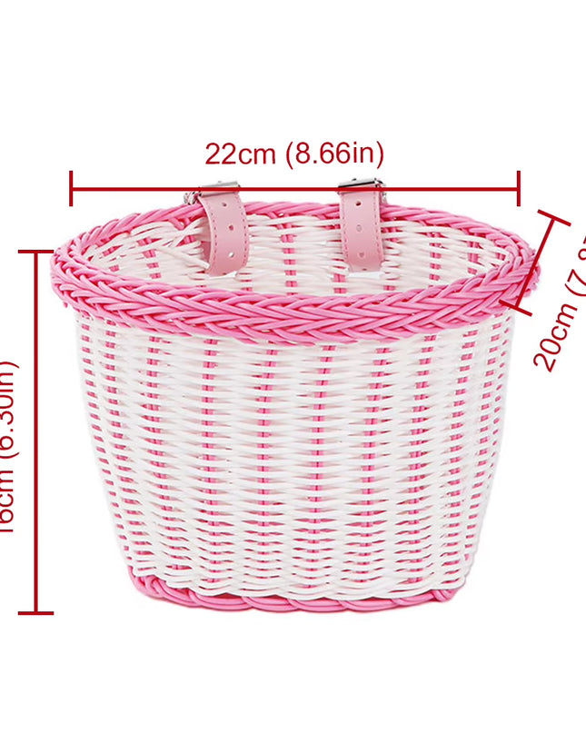 Vintage Rattan Bicycle Baskets Wood Bicycle Balance Baskets Bike Scooter Panniers Kids Bike Cart Plastic Handbag