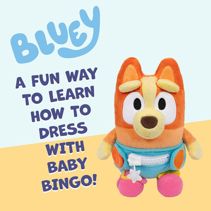 Bluey Dress & Play Baby Bingo Plush Interactive Learning Stuffed Animal New Toy