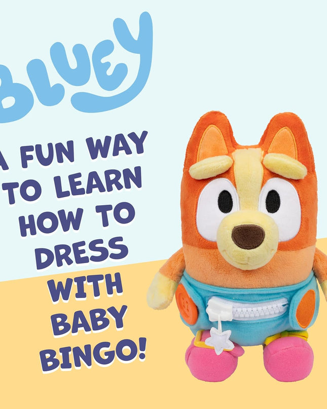 Bluey Dress & Play Baby Bingo Plush Interactive Learning Stuffed Animal New Toy