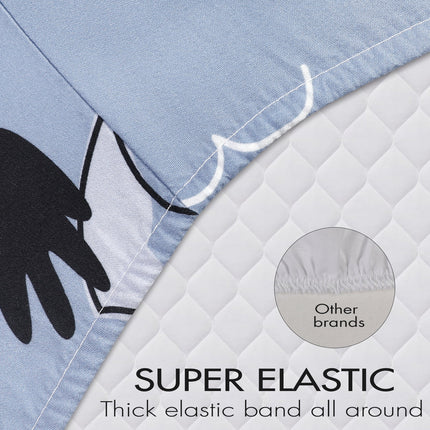 Crib Sheets for Boys Girls, Organic Fitted Elastic Toddler Bed Crib Mattress Sheets for Infant Unisex 52"X 28" X 9", Blue Ocean