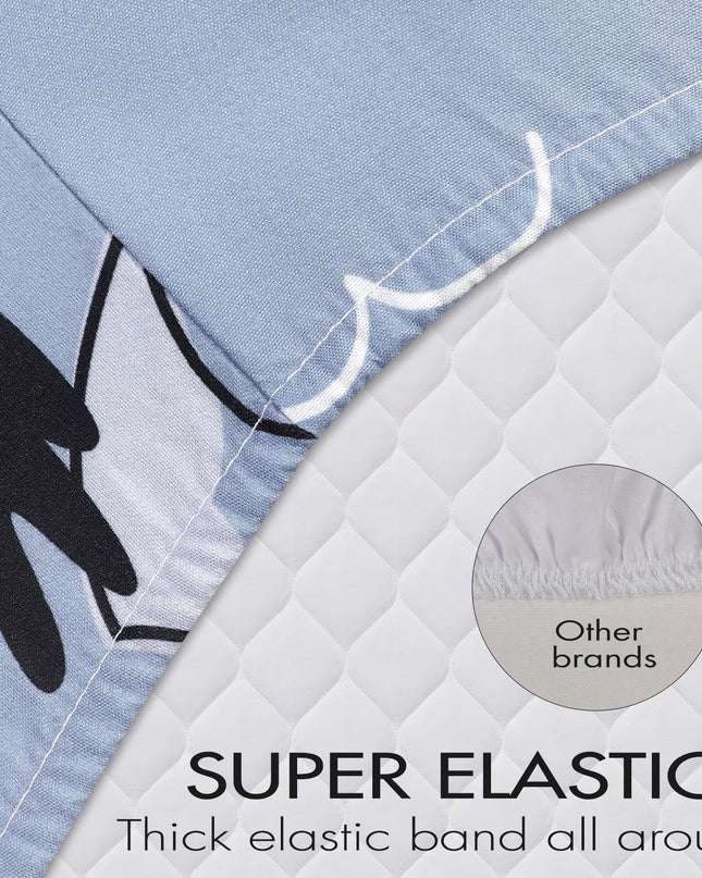 Crib Sheets for Boys Girls, Organic Fitted Elastic Toddler Bed Crib Mattress Sheets for Infant Unisex 52"X 28" X 9", Blue Ocean