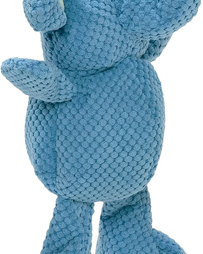 Checkers Elephant Squeaky Plush Dog Toy, Chew Guard Technology - Blue, Large
