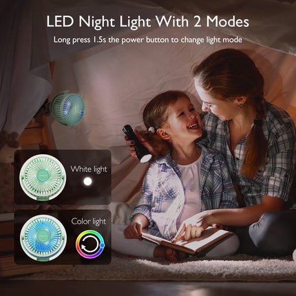 Portable Stroller Fan, USB Rechargeable and Handheld Cooling Fan for Travel, Car Seat, Bedroom