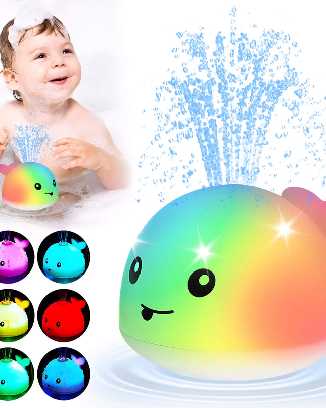 , Whale Light up Fountain Bath Toy, Birthday Gift for Baby Toddler 6 Months and Older, Unisex