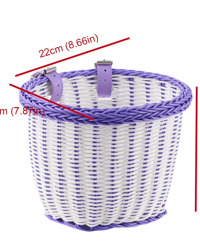 Vintage Rattan Bicycle Baskets Wood Bicycle Balance Baskets Bike Scooter Panniers Kids Bike Cart Plastic Handbag