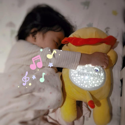Baby Soother White Noise Sound Lion Plush Toys Star Projector Melodies Nightlight Soother Kids Gifts