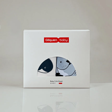 Crib Sheets for Boys Girls, Organic Fitted Elastic Toddler Bed Crib Mattress Sheets for Infant Unisex 52"X 28" X 9", Blue Ocean