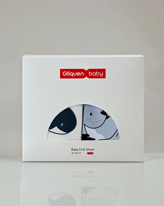 Crib Sheets for Boys Girls, Organic Fitted Elastic Toddler Bed Crib Mattress Sheets for Infant Unisex 52"X 28" X 9", Blue Ocean