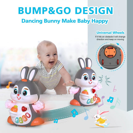 Baby Toys 6 to 12 Months Infant Tummy Time Toys Musical Bunny Crawling Toys for Babies 3 4 5 6 7 8 9 10 11 12 Months Early Learning Educational Toy with Light & Sound 1St Birthday Gifts