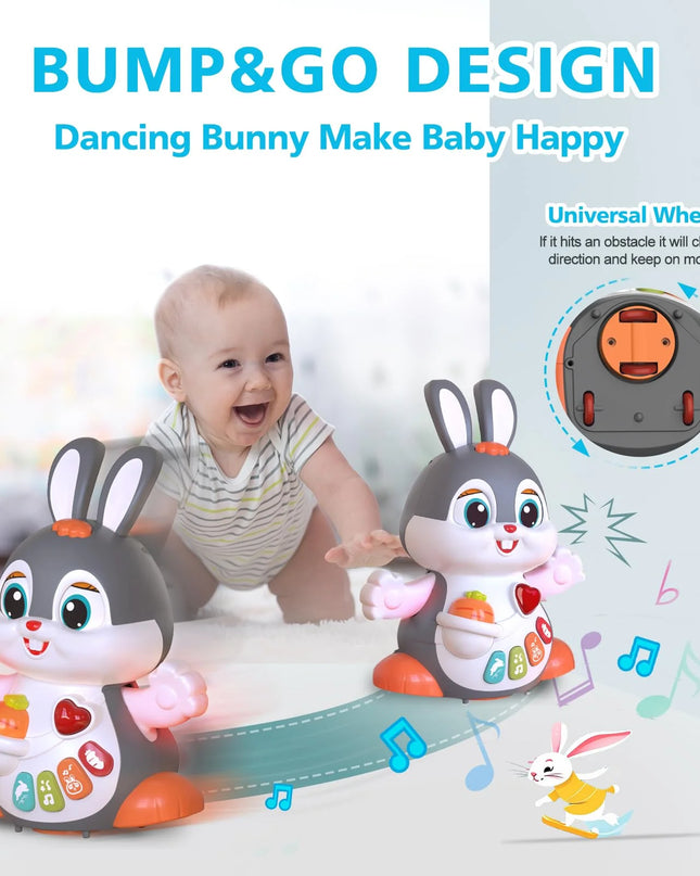 Baby Toys 6 to 12 Months Infant Tummy Time Toys Musical Bunny Crawling Toys for Babies 3 4 5 6 7 8 9 10 11 12 Months Early Learning Educational Toy with Light & Sound 1St Birthday Gifts