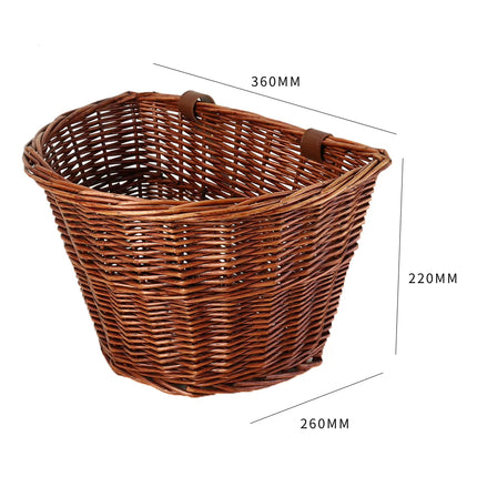 Vintage Rattan Bicycle Baskets Wood Bicycle Balance Baskets Bike Scooter Panniers Kids Bike Cart Plastic Handbag