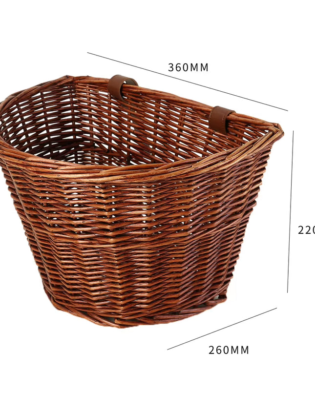 Vintage Rattan Bicycle Baskets Wood Bicycle Balance Baskets Bike Scooter Panniers Kids Bike Cart Plastic Handbag