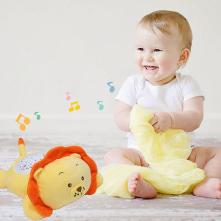 Baby Soother White Noise Sound Lion Plush Toys Star Projector Melodies Nightlight Soother Kids Gifts