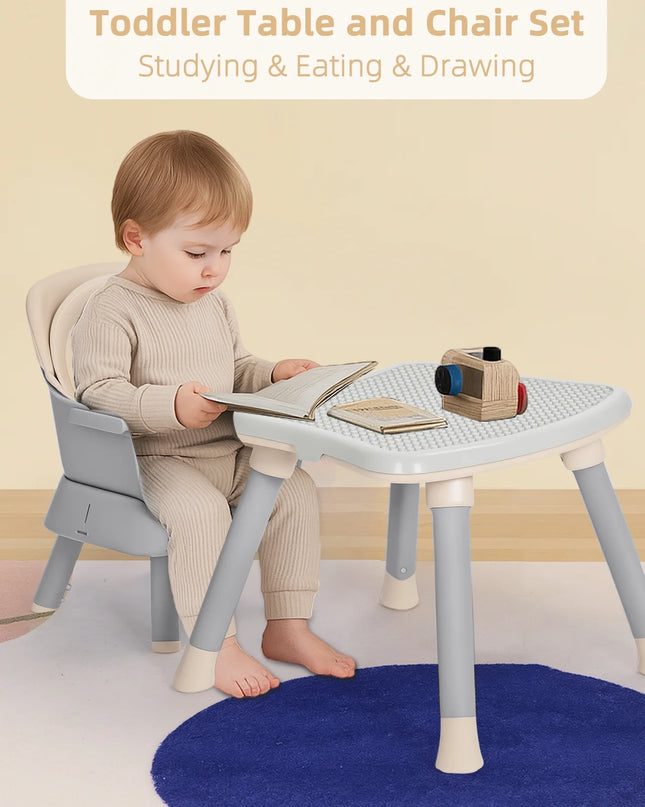 8 in 1 Baby High Chair, Toddler Dining Booster Seat for Eating, Khaki