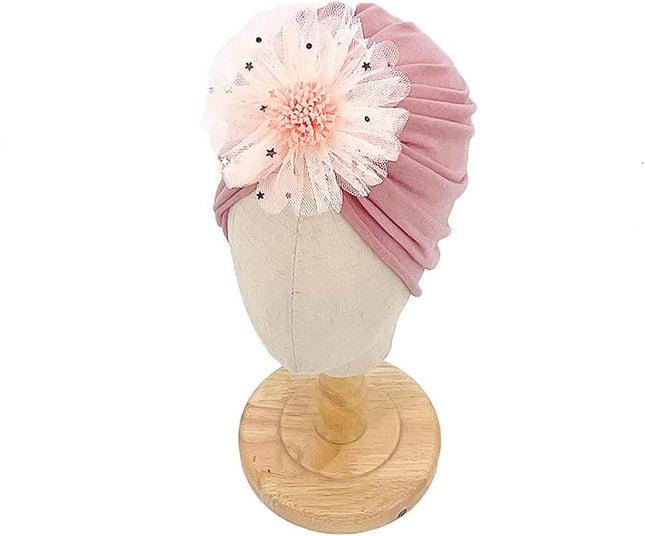 Baby Girl Toddlers Breathable Cotton Hat Newborn Knotted Hat Cute Donut Soft Turban Bow Knot Cap