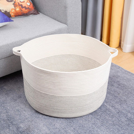 XXXL Large Rope Baskets - 24" X 24" X 14" Laundry Baskets for Storage, Blankets, Towels, Pillows, Baby Nursery