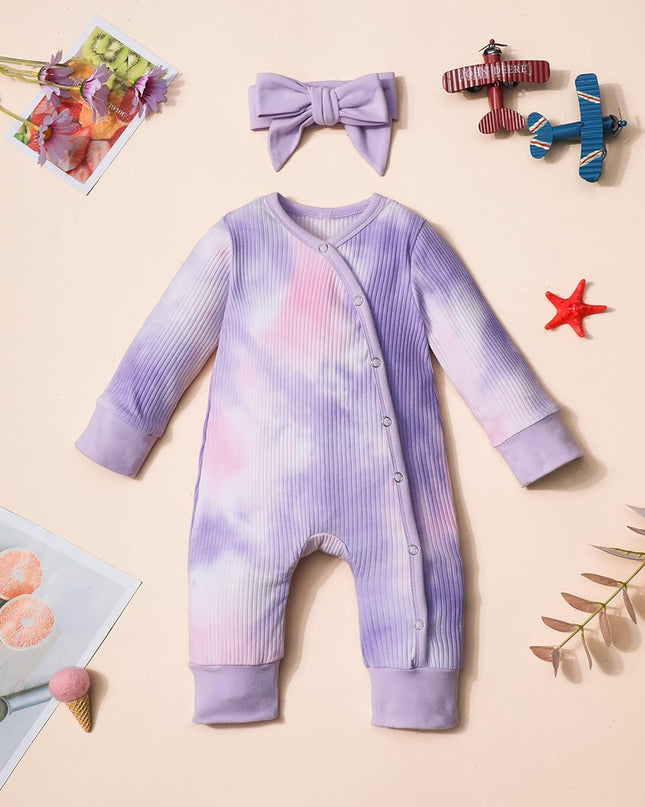 Baby Girl Clothes Cute Floral Infant Newborn Baby Clothes for Girls Letter Print Snap Baby Girl Romper Jumpsuit