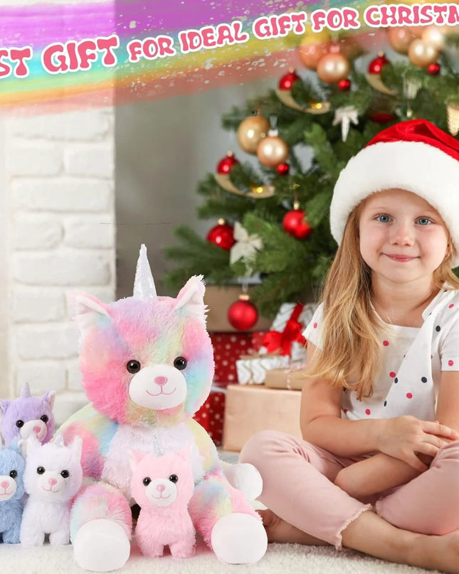 24" Cat Stuffed Animal Mommy Cat and 4 Baby Kitty Plush Toys