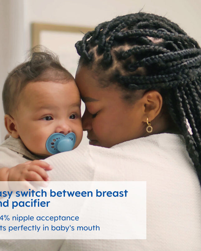 Night Pacifier, 6-16 Months, Unisex, 2 Pack with Self-Sterilizing Case