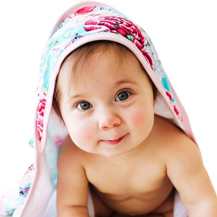 Baby Ruffled Hooded Towel – Cotton Infant Towel for the House, Beach, Pool – Super Soft Newborn Drying Bath Towel – Great Idea (Eloise)