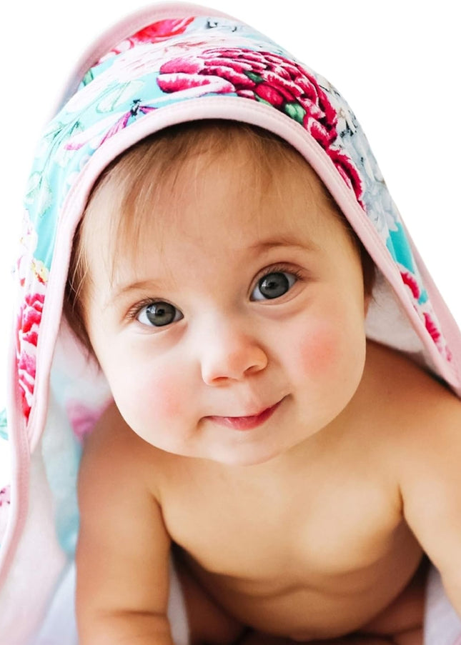 Baby Ruffled Hooded Towel – Cotton Infant Towel for the House, Beach, Pool – Super Soft Newborn Drying Bath Towel – Great Idea (Eloise)