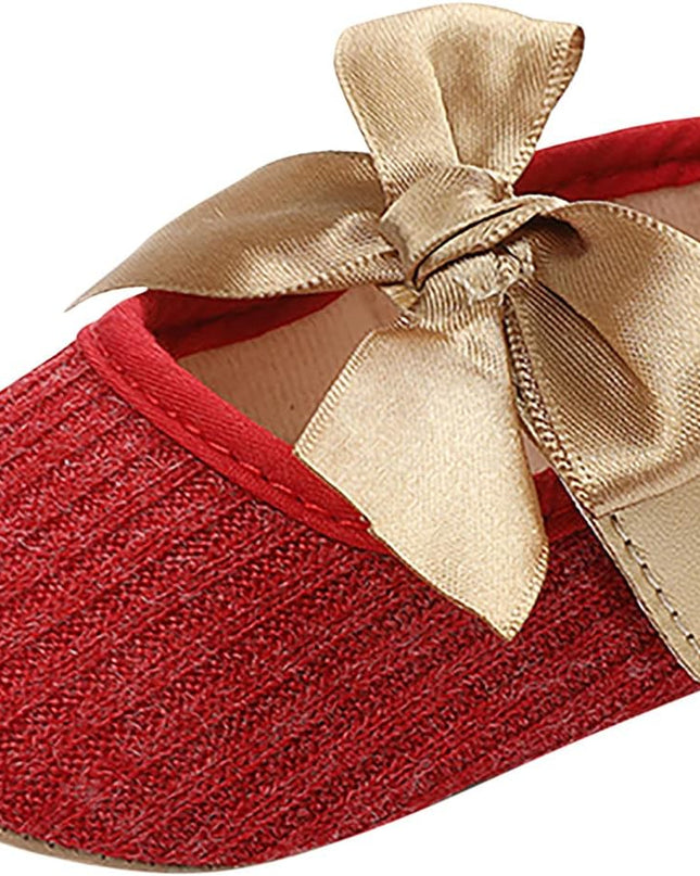 Baby Girls Princess Bowknot Soft Sole Cloth Crib Shoes Sneaker