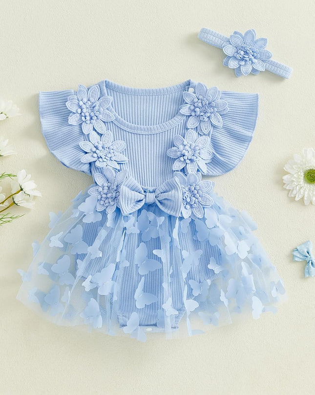 Baby Girl Lace Romper Bodysuit Outfits for Birthday,Photoshoot,Photography,Cake Smash,Gift