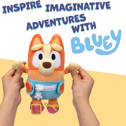 Bluey Dress & Play Baby Bingo Plush Interactive Learning Stuffed Animal New Toy