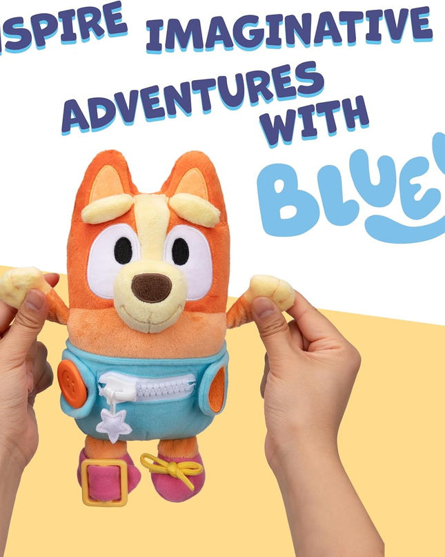 Bluey Dress & Play Baby Bingo Plush Interactive Learning Stuffed Animal New Toy