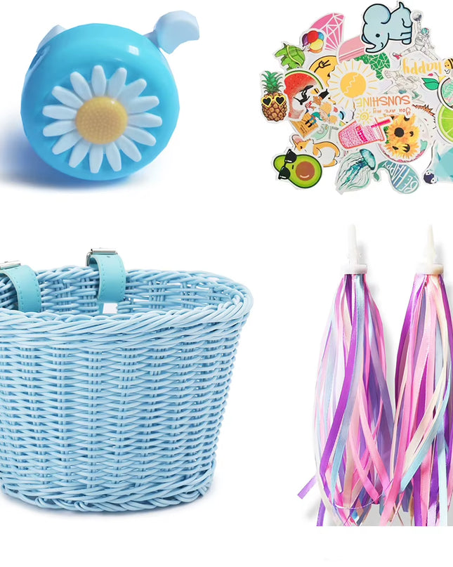 Vintage Rattan Bicycle Baskets Wood Bicycle Balance Baskets Bike Scooter Panniers Kids Bike Cart Plastic Handbag