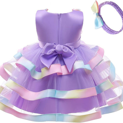 3M-6T Baby Girls Ruffle Flower Dress Elegant Pageant Party Wedding Lace Gown Dresses