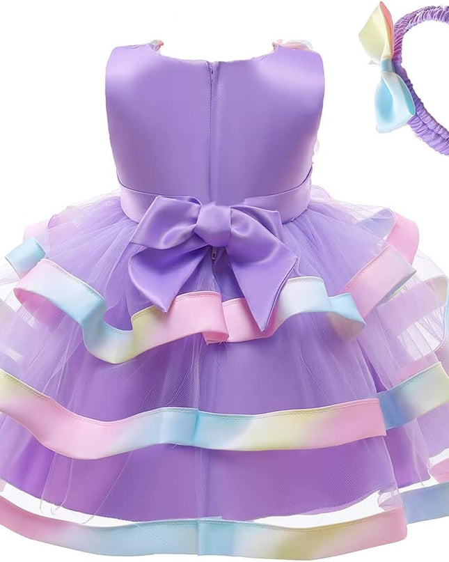 3M-6T Baby Girls Ruffle Flower Dress Elegant Pageant Party Wedding Lace Gown Dresses