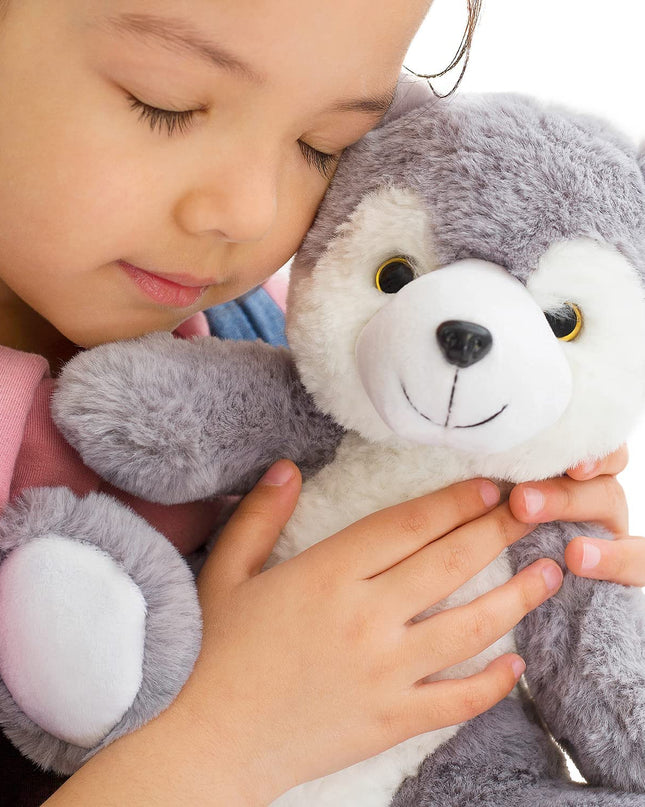 Wolf Backpack, Wolf Toys for Kids 3-5, Toddler Husky Stuffed Animal Gifts for 2 3 4 5 Year Old Girl Boy