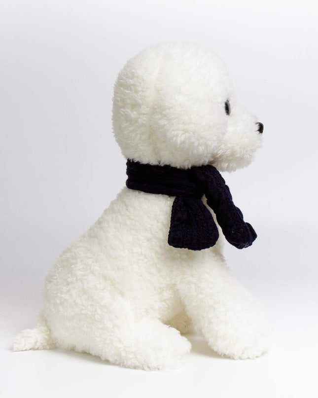 New Puppy Bichon Frise Stuffed Animals Teddy Dog Plush Doll Toys for Kids Party Gifts (White 12")