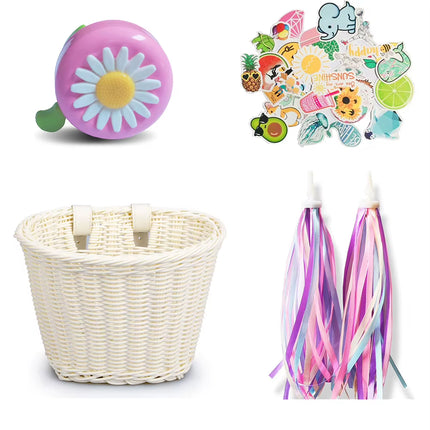 Vintage Rattan Bicycle Baskets Wood Bicycle Balance Baskets Bike Scooter Panniers Kids Bike Cart Plastic Handbag