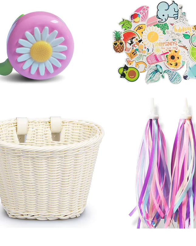 Vintage Rattan Bicycle Baskets Wood Bicycle Balance Baskets Bike Scooter Panniers Kids Bike Cart Plastic Handbag