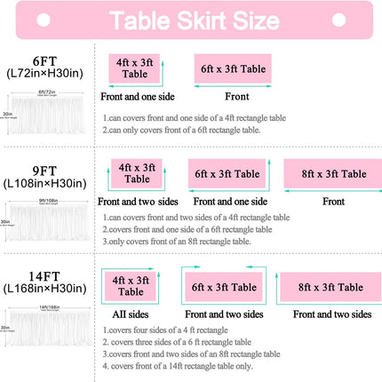 6Ft  for Rectangle Tables or round Tables Champagne Tutu Tulle Table Skirt Cloth for Wedding Baby Shower Birthday Party Dessert Buffet Banquet Decorations