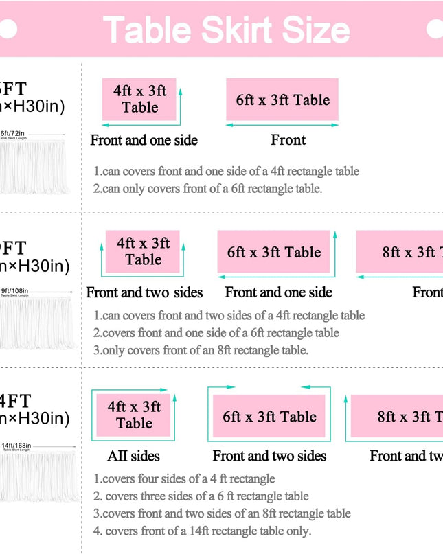 6Ft  for Rectangle Tables or round Tables Champagne Tutu Tulle Table Skirt Cloth for Wedding Baby Shower Birthday Party Dessert Buffet Banquet Decorations